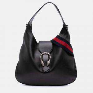 Pre Owned Gucci Black Leather Dionysus Satchel
