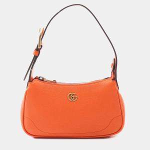 Pre Owned Gucci Orange Mini Leather Aphrodite Shoulder Bag