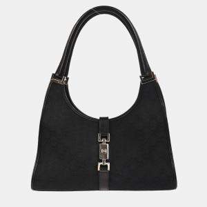 Pre Owned Gucci Black GG Jackie Handbag
