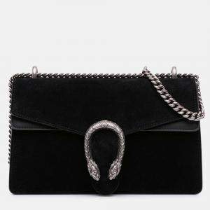 Pre Owned Gucci Black Small Velvet Dionysus Shoulder Bag