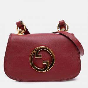 Pre Owned Gucci Red Mini Leather Blondie Crossbody