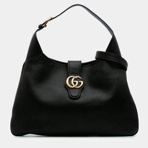 Pre Owned Gucci Black Medium Leather Aphrodite Satchel