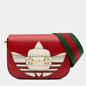 Pre Owned Gucci Adidas Mini Leather Web Horsebit 1955 Crossbody