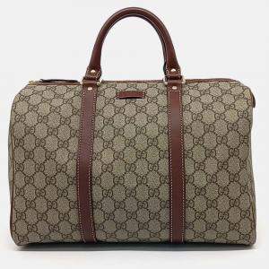 Pre Owned Gucci Beige PVC Boston Bag