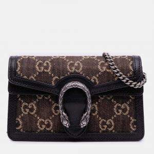 Pre Owned Gucci Brown Mini GG Denim Dionysus Crossbody