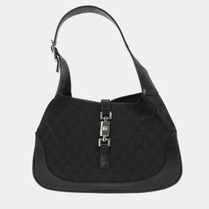 Pre Owned Gucci Black GG Jackie Hobo Handbag