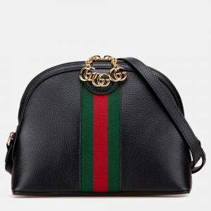 Pre Owned Gucci Black Small Calfskin Ophidia Dome Crossbody