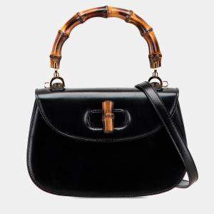 مملوكة مسبقًا Gucci Black Calfskin Bamboo Night Handbag
