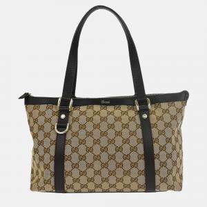 Pre Owned Gucci Beige GG Canvas Tote Bag