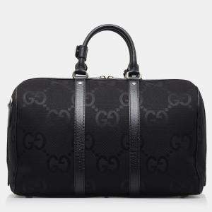 Pre Owned Gucci Black Small Jumbo GG Canvas Duffle Bag