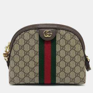 Pre Owned Gucci Beige PVC Ophidia Supreme Crossbody Bag