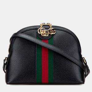 Pre Owned Gucci Black Small Calfskin Ophidia Dome Crossbody