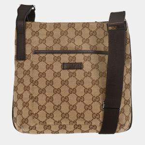 Pre Owned Gucci Beige GG Shoulder Bag