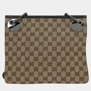 Pre Owned Gucci Beige GG Shoulder Bag