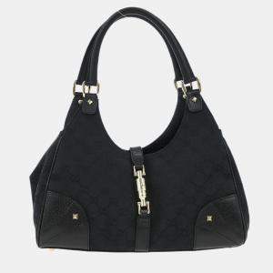 Pre Owned Gucci Black GG Jackie Hobo Handbag