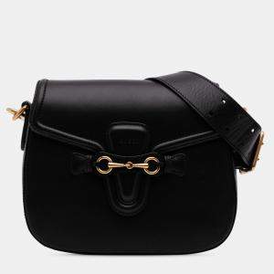 Pre Owned Gucci Black Medium Leather Lady Web Crossbody