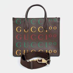 مملوكة مسبقًا Gucci Brown Leather 100 Small Tote and Shoulder Bag