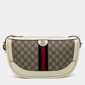 مملوكة مسبقًا Gucci Beige Cream PVC Ophidia Supreme Shoulder Bag