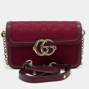 مملوكة مسبقًا Gucci Red Canvas and Leather Go Small Shoulder Bag