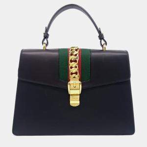 مملوكة مسبقًا Gucci Black Leather Sylvie Bag