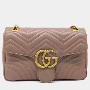 مملوكة مسبقًا Gucci Beige Leather Marmont Matrasse Shoulder Bag