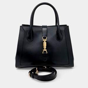 مملوكة مسبقًا Gucci Black Leather Jackie 1961 Medium Tote 