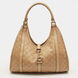 Pre Owned Gucci Beige Guccissima Leather Bardot Joy Tote