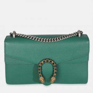 Pre Owned Gucci Emerald Pebbled Calfskin Small Dionysus Shoulder Bag
