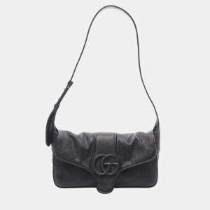 Pre Owned Gucci Black Small Goatskin Aphrodite Shoulder Bag