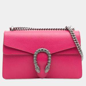 Pre Owned Gucci Pink Small Leather Dionysus Shoulder Bag