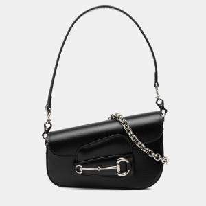 Pre Owned Gucci Brown Mini Leather Asymmetric Horsebit 1955 Satchel
