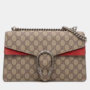 Pre Owned Gucci Brown Medium GG Supreme Dionysus Shoulder Bag