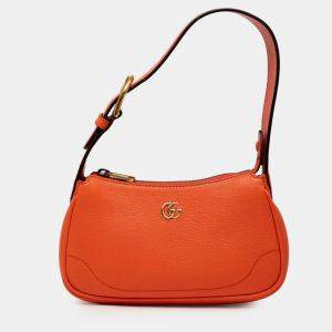 Pre Owned Gucci Orange Mini Leather Aphrodite Shoulder Bag