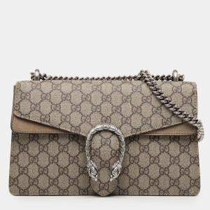 Pre Owned Gucci Brown Medium GG Supreme Dionysus Shoulder Bag