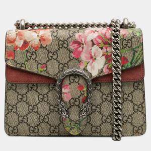 Pre Owned Gucci Brown Small GG Supreme Blooms Dionysus Crossbody