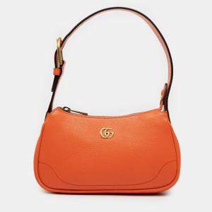 Pre Owned Gucci Orange Mini Leather Aphrodite Shoulder Bag