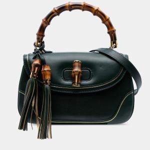 Pre Owned Gucci Medium Leather New Bamboo Top Handle Bag