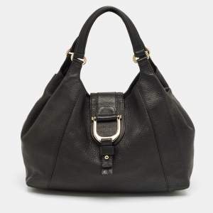 Pre Owned Gucci Black Leather Greenwich Shoulder Bag
