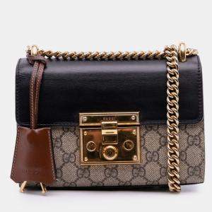 Pre Owned Gucci Small GG Supreme Padlock Crossbody