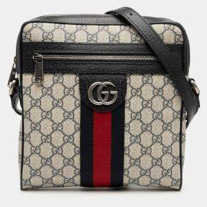 Pre Owned Gucci Small GG Supreme Web Ophidia Messenger Bag
