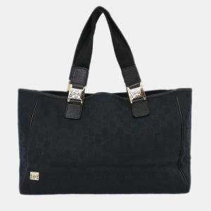 Pre Owned Gucci Black GG Tote Bag