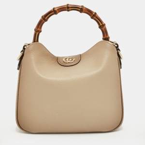 Pre Owned Gucci Beige Ombre Leather Small Diana Bucket Bag