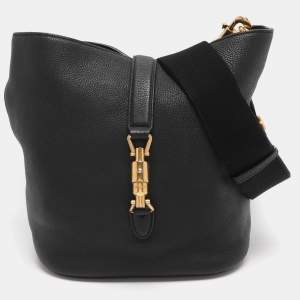Pre Owned Gucci Black Leather Jackie Bucket bag