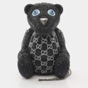 مملوكة مسبقًا Gucci GG Teddy Bear Swarovski Black Multicolor Shoulder Bag