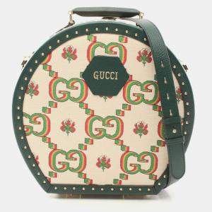 مملوكة مسبقًا حقيبة يد غوتشي 100 سنتينل جي جي زهرة جاكار قماش مغطى بي في سي