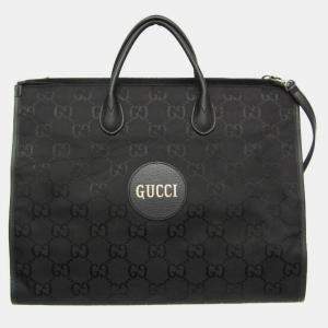 Pre Owned Gucci Off The Grid GG Nylon Canvas Leather Shoulder Bag Black