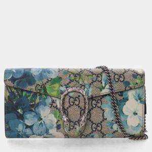 Pre Owned Gucci GG Blooms Dionysus Wallet With Chain