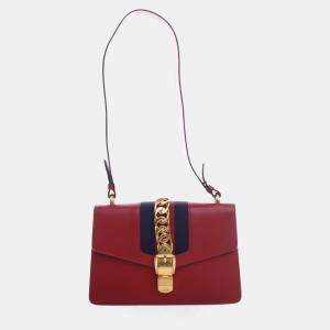 Pre Owned Gucci Small Leather Sylvie Shoulder Bag