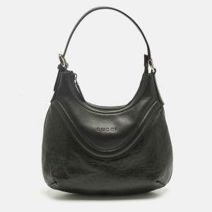 Pre Owned حقيبة كتف غوتشي جلد بني شوكولا بقطع الحصان صغيرة