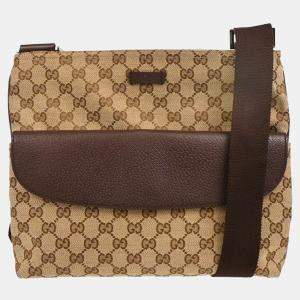 Pre Owned Gucci Beige GG Shoulder Bag